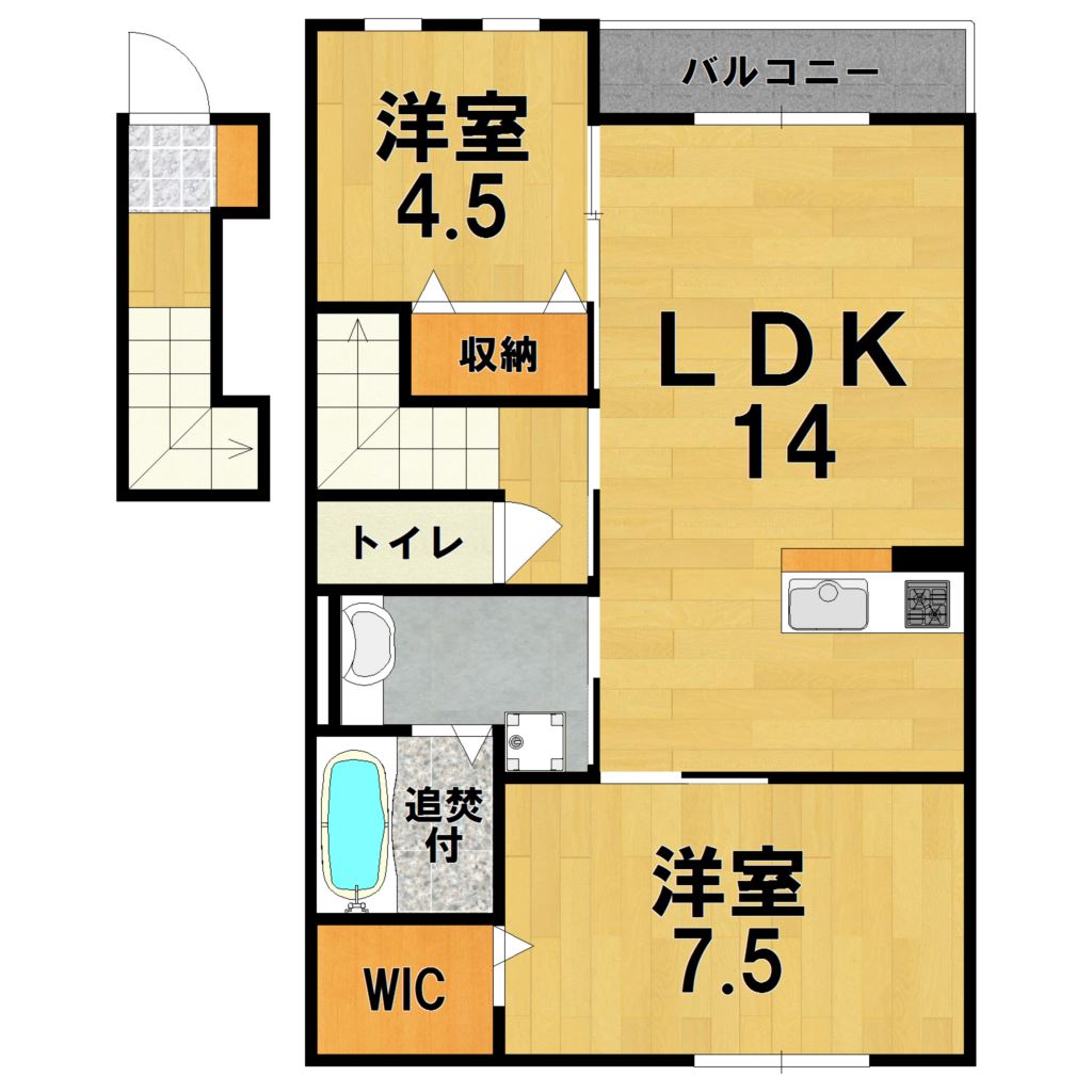 ラルーチェⅡ 201号室 間取り