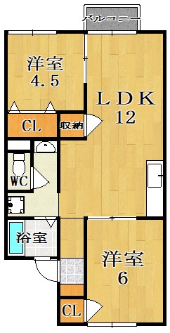 サンハイツ１号館 205号室 間取り