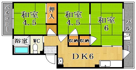 飯田マンション 305号室 間取り