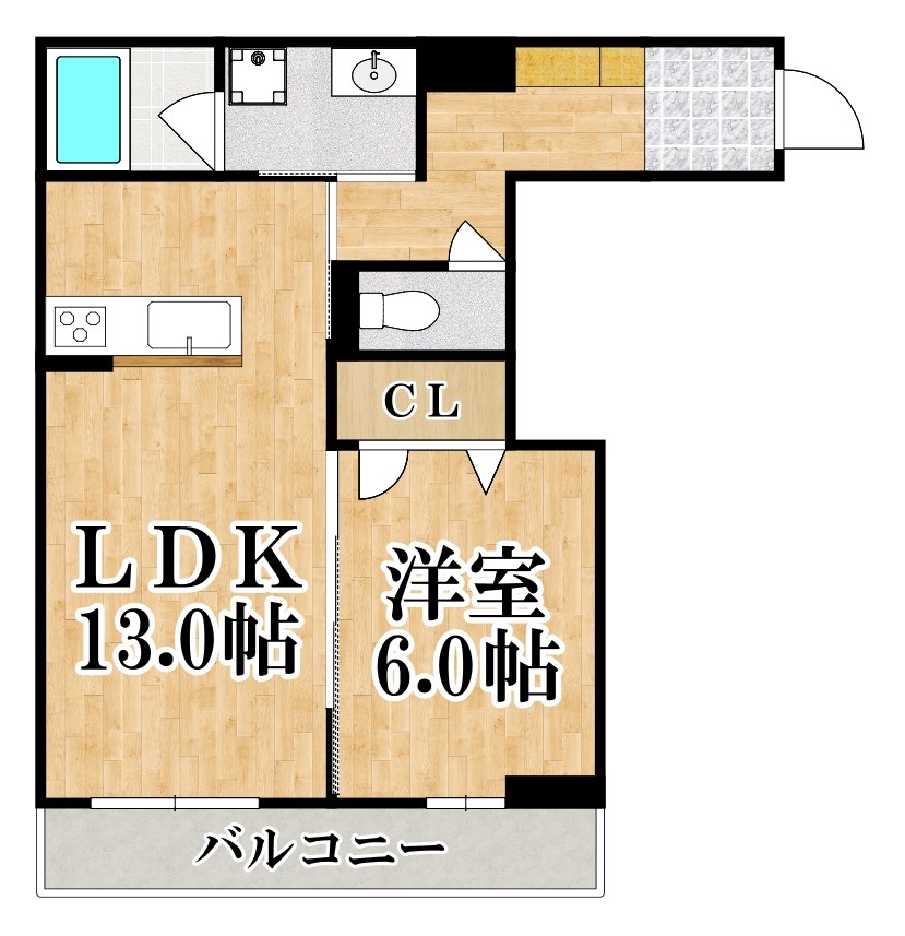 Placide　K 205号室 間取り