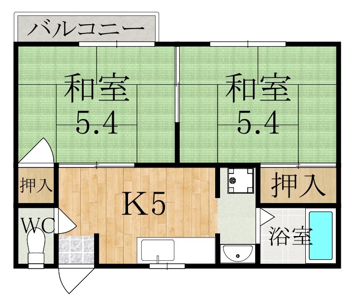 コーポｎａｍｏＡ棟 202号室 間取り