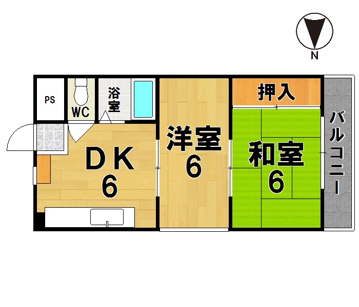 シティパレス２１生駒俵口町パート１ 間取り図