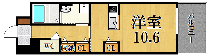 フェリス 107号室 間取り