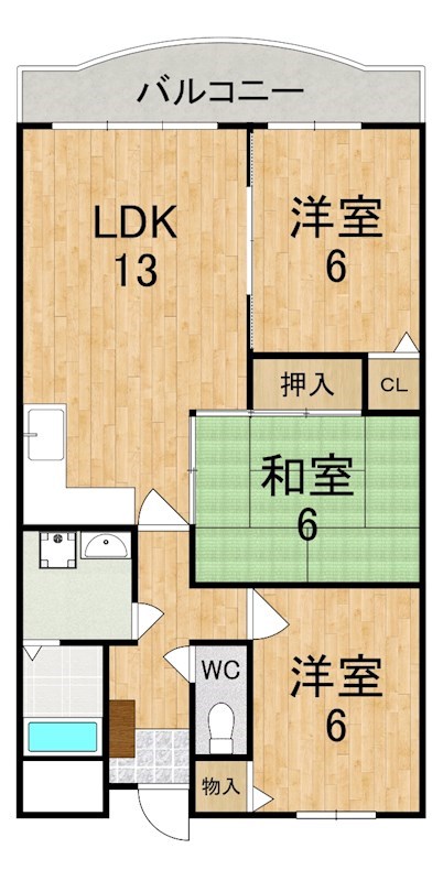 アークティアラ 202号室 間取り