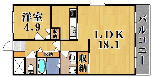 カラモス 202号室 間取り