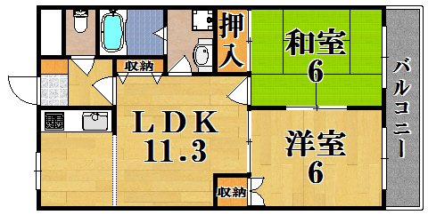 カサファミリア 105号室 間取り