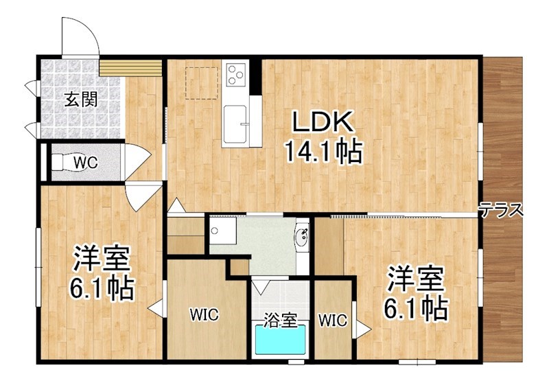 グランデ 105号室 間取り