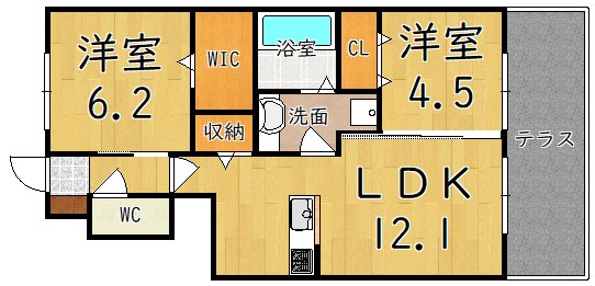 当麻寺MKコートⅢ 102号室 間取り