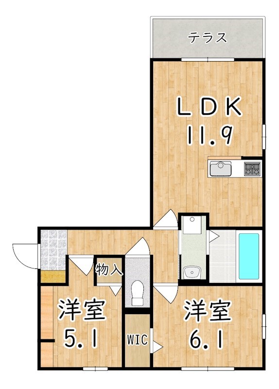 アテール 103号室 間取り