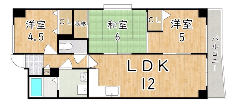 クレセント・ビラ香芝 間取り図