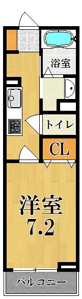カモミール万葉 207号室 間取り