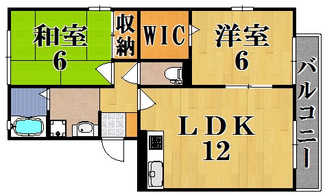 リビングタウン木津南　Ａ棟 103号室 間取り