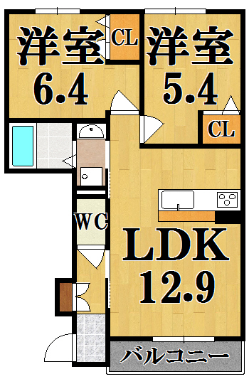 シャーメゾン司 202号室 間取り
