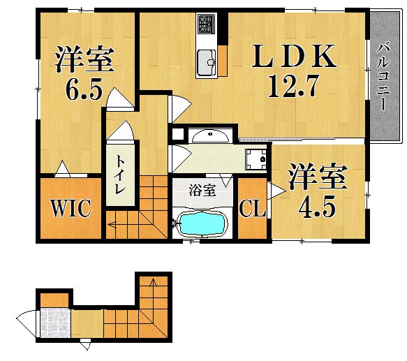 カーサ平松 201号室 間取り