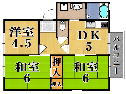 ハイツ光Ｅ棟 202号室 間取り