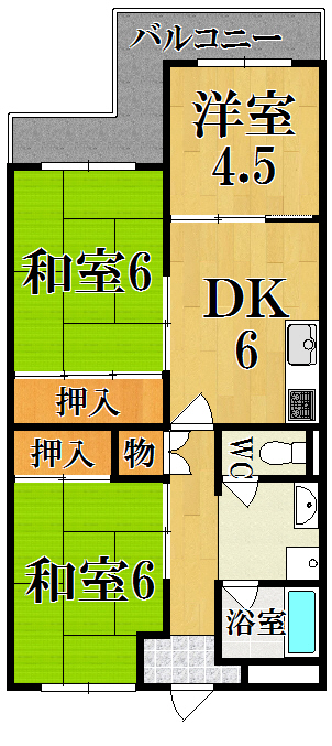 上田ハイツ 202号室 間取り