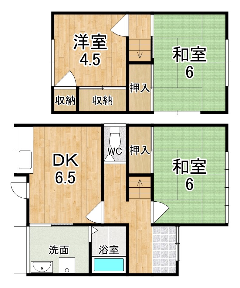 大西一戸建（東側北端） 間取り
