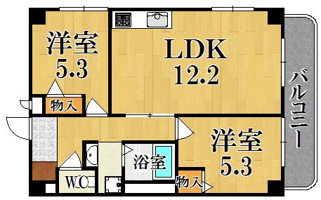 モナーク率川 101号室 間取り