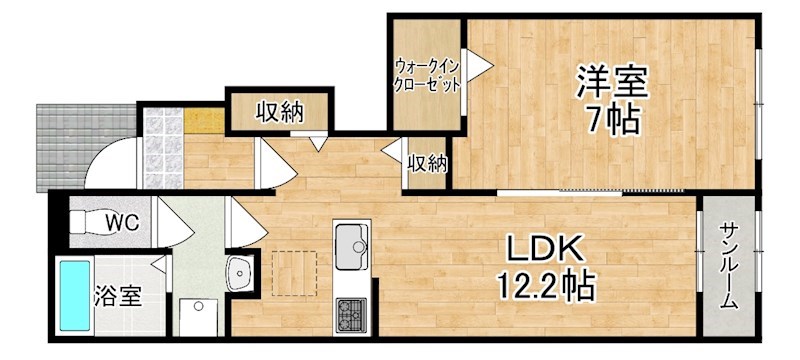 クレメント東九条B 105号室 間取り
