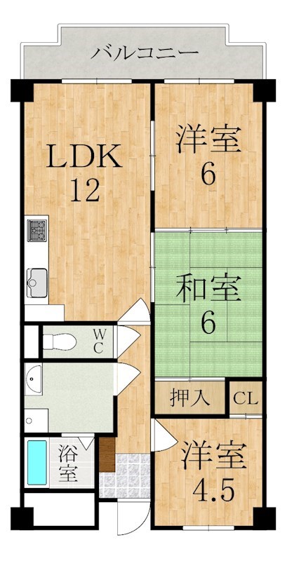 リアライズ八木 513号室 間取り