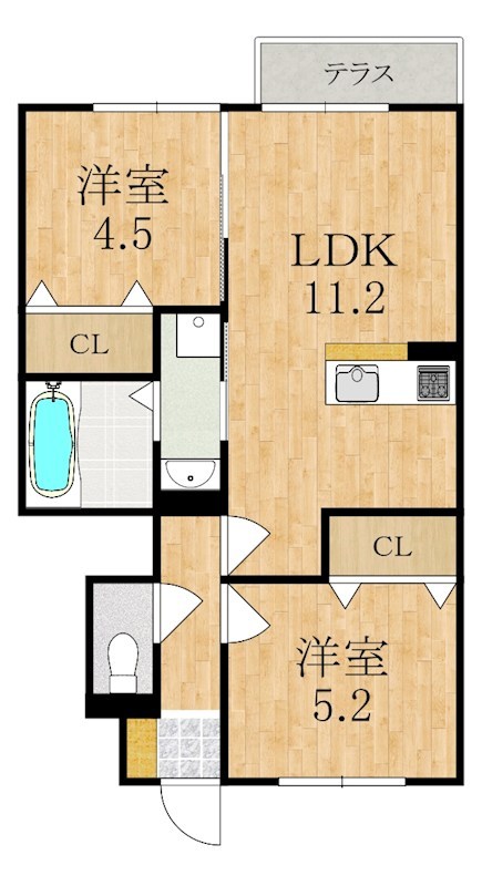 メゾン・ド・トレビアン 101号室 間取り
