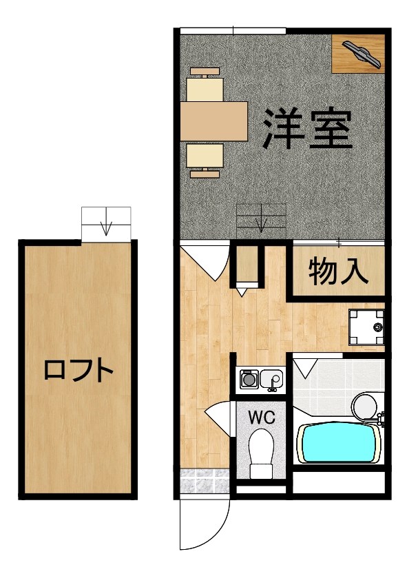 レオパレス藤尾 205号室 間取り