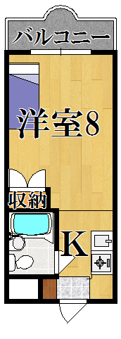 マンション万葉Ⅱ 208号室 間取り