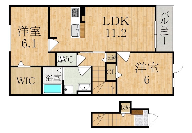 サンシャイン富堂Ⅳ 202号室 間取り