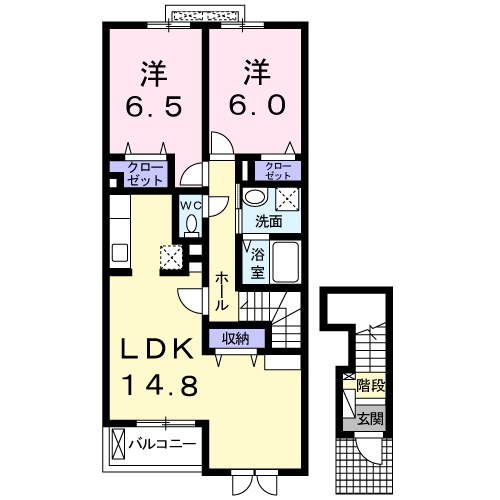 サンシャインヴィレッジ桜井　Ｂ 間取り図