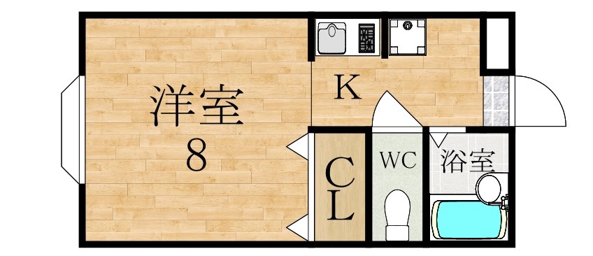 ジュネスⅡ号館 116号室 間取り