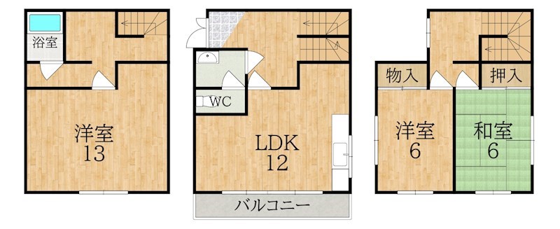 松葉貸家 間取り図