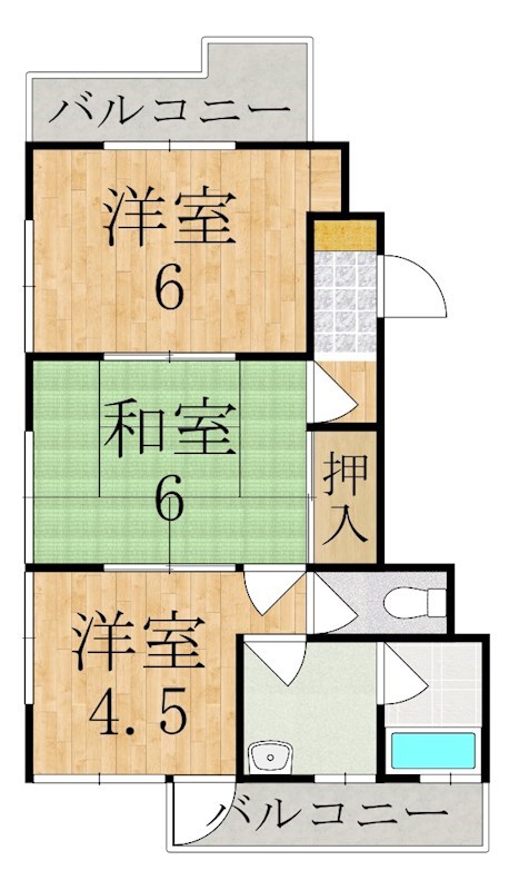 サンシャインハイツ 203号室 間取り