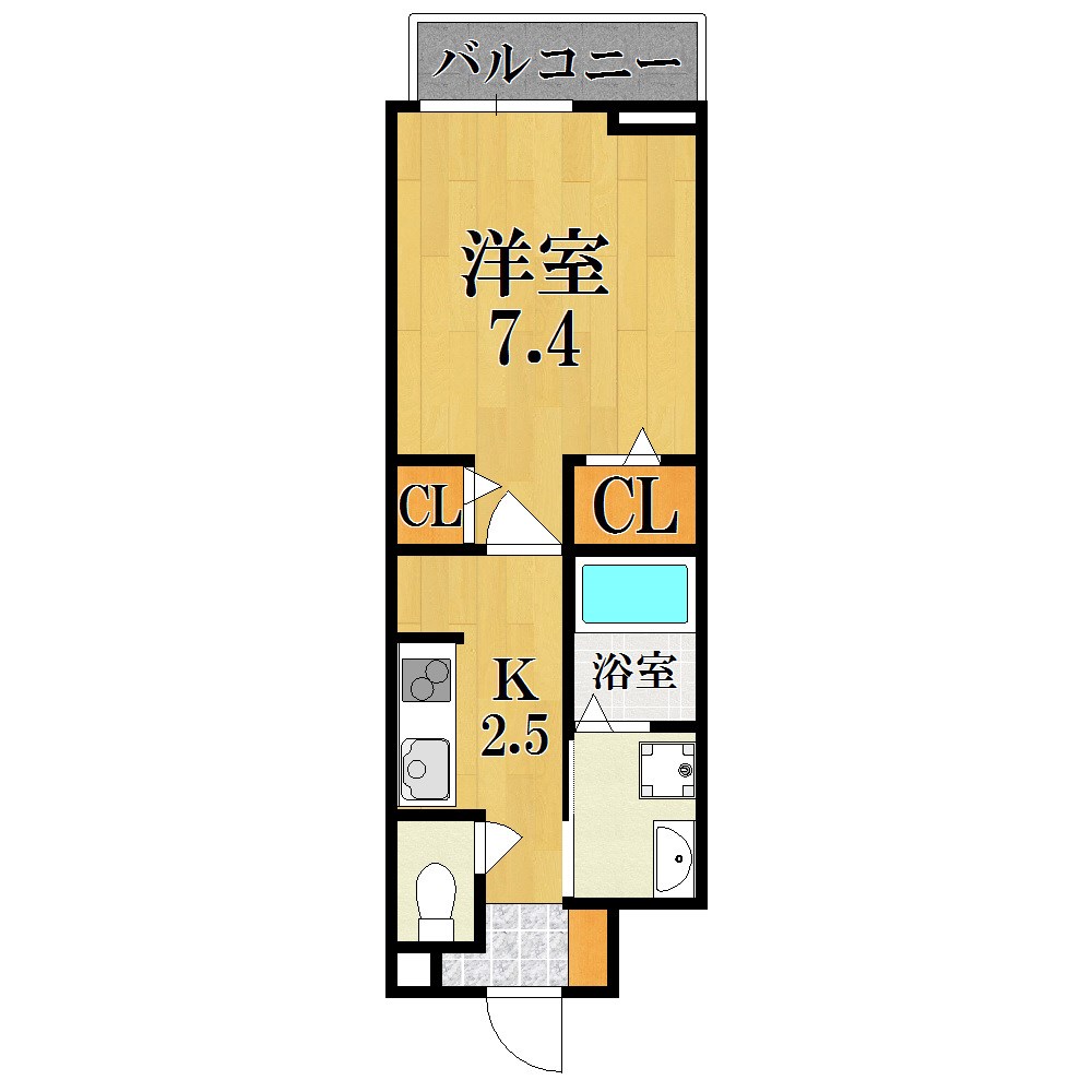 カモミール菅原東 201号室 間取り