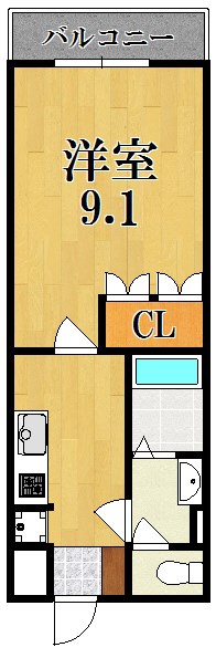 クリスタルビューⅠ 206号室 間取り