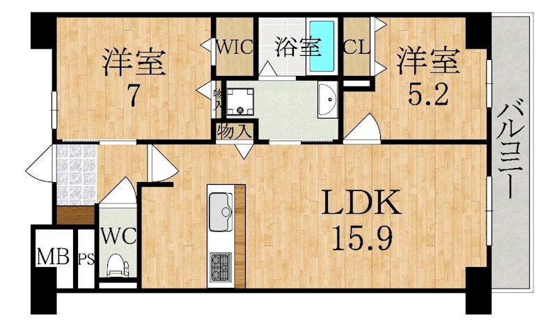 セレニティプレイス　桂 201号室 間取り