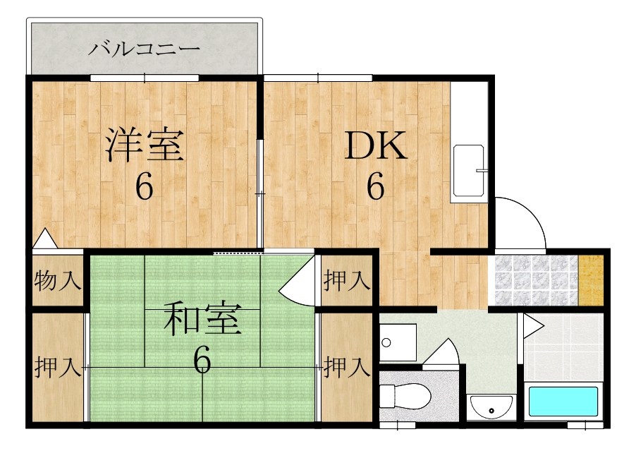 サンリッチ 102号室 間取り