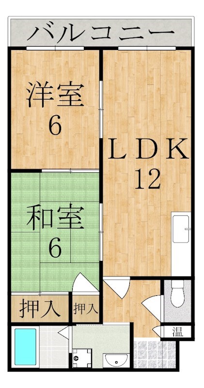 ベルコート生駒 106号室 間取り