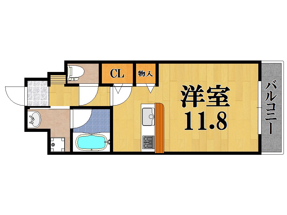 パールタウン 803号室 間取り