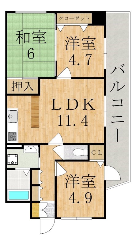 シティホームズ生駒駅前 207号室 間取り