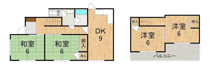 王寺町畠田戸建 間取り図