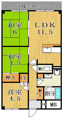 近鉄エルコート新大宮 208号室 間取り