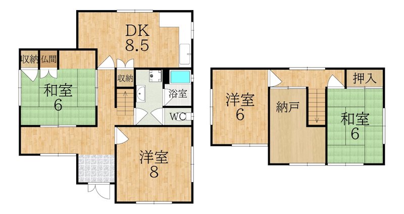 二名3丁目戸建 間取り図