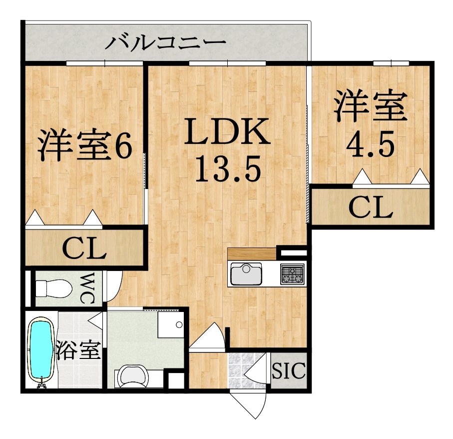 ラフィーネ大和八木　Ｓ棟 202号室 間取り