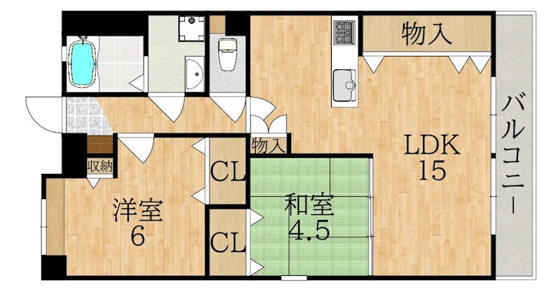 フォーレスト学園前　 206号室 間取り