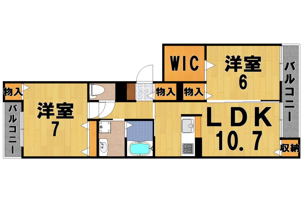 エスパシオ平城 303号室 間取り