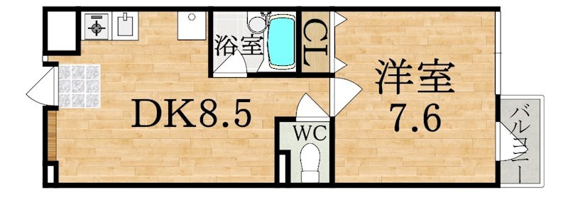 ラカーサ慈光 306号室 間取り
