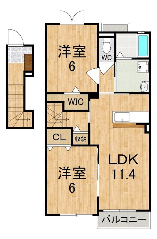 叶夢ハウス 202号室 間取り
