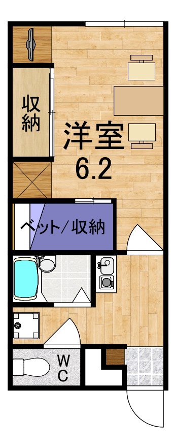 レオパレスGreen Oji 203号室 間取り