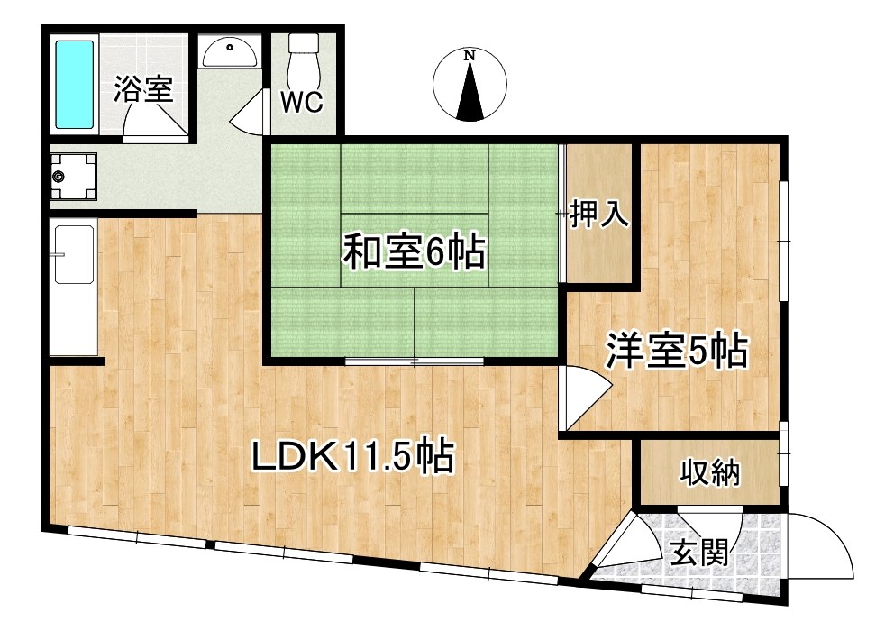 サンプラザ南京終 101号室 間取り