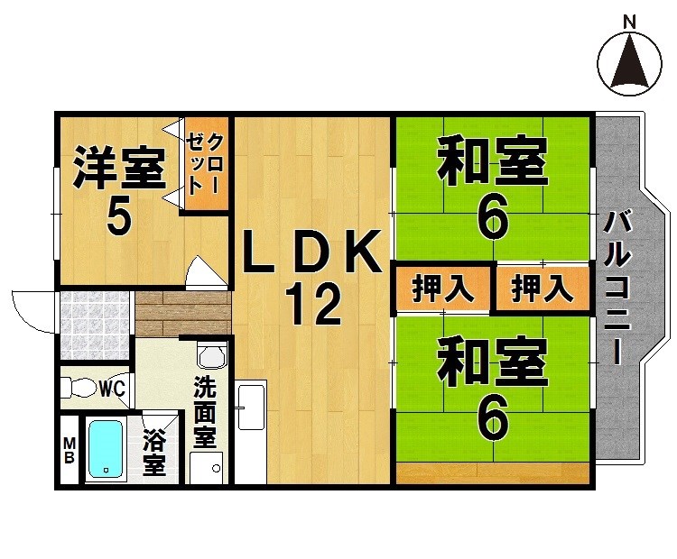 第１サンコウハイツ 305号室 間取り